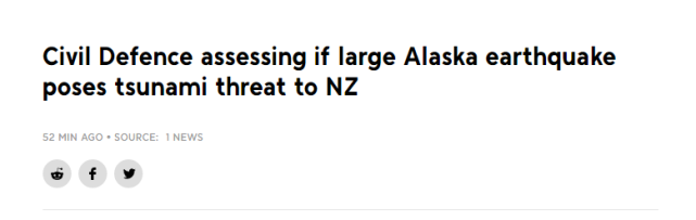 突发！美国阿拉斯加发生8.2级大地震，引发新西兰和澳大利亚担忧