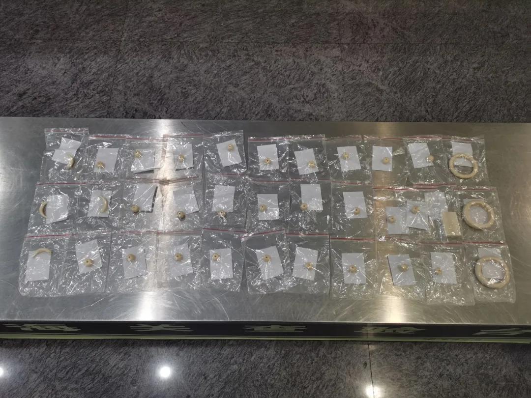 奶粉罐 手套内 鞋内暗藏象牙手镯，杭州海关当场查获
