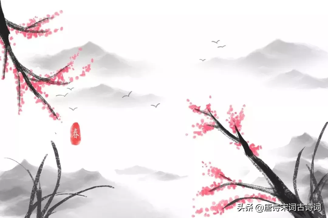 关于桃花的古诗名句:竹外桃花三两枝，春江水暖鸭先知图片