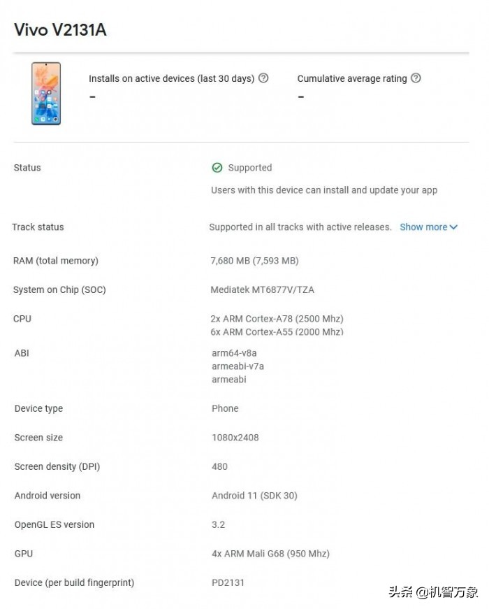 vivo又一系列新机亮相 搭载联发科天玑900+8GB运存 或是V21系列