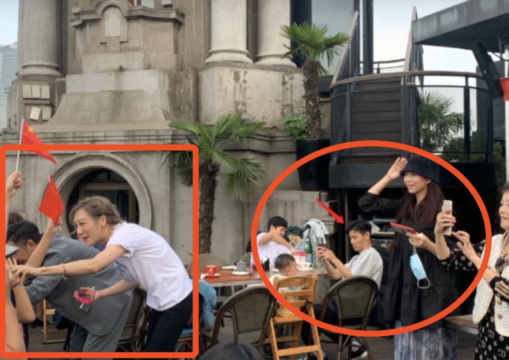 蔡少芬陈浩民两家聚会，在上海外滩被偶遇，指导孩子们摆拍超热闹