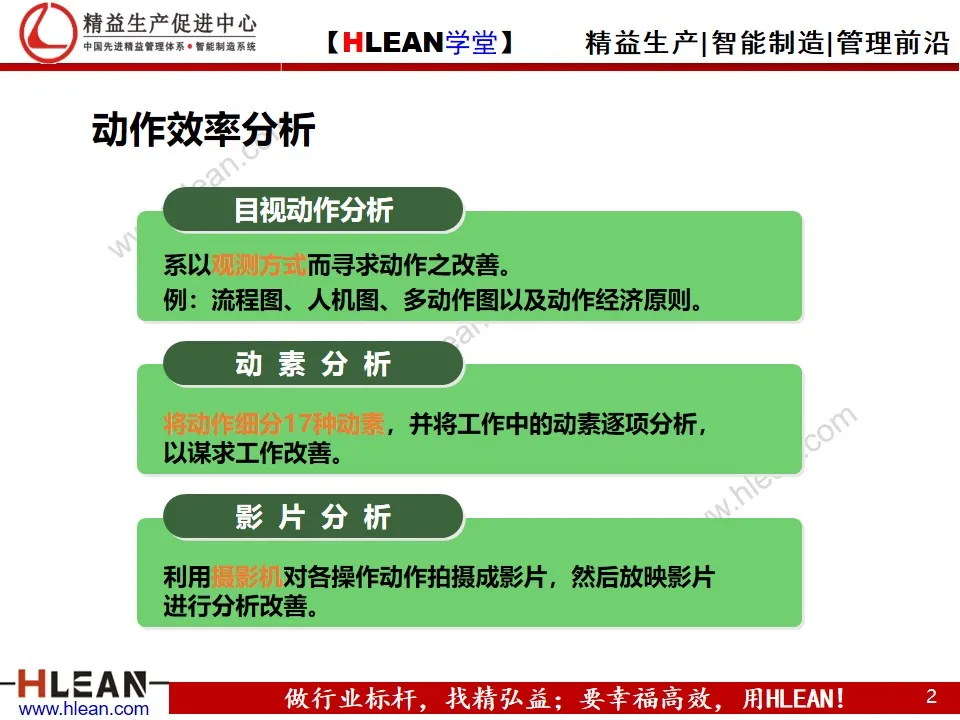 「精益学堂」动作效率的分析与改善