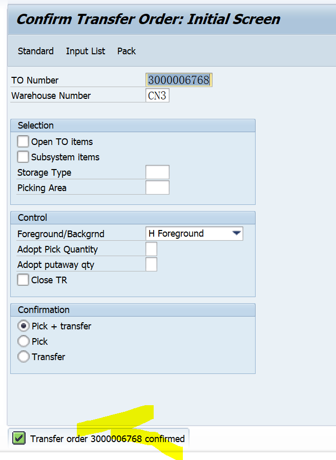 SAP WM 能否使用LT12去確認一個需要2-step法確認的TO單？