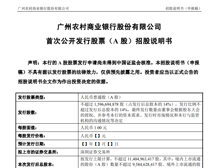 广州农商行IPO将于后天上会 此前多名高管遭刑事