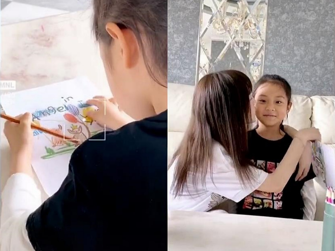 李小璐送女兒去演出彩排，曬母女合影，笑容如復制粘貼