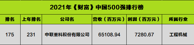 大幅跃升56名《财富》中国500强见证南宫·NG28重科高质量澎湃发展