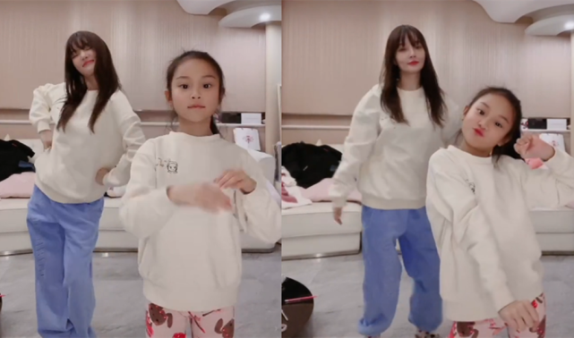 李小璐與女兒同框跳舞，母女穿親子裝像極姐妹花，甜馨越長越漂亮