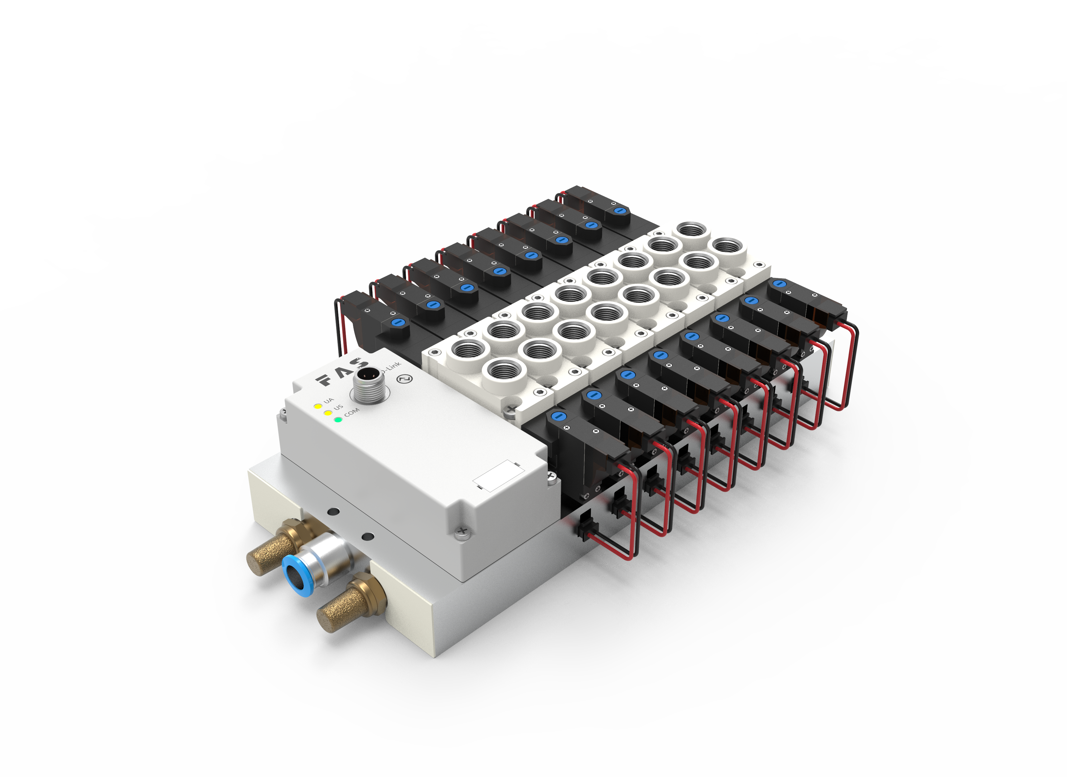 阀岛运用与传统的单个电磁阀或多针式集成阀岛对比,在布线控制方面,io