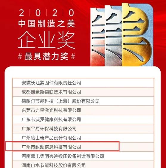 “2020中国制造之美”多个奖项出炉，耐动科技荣获两大奖项