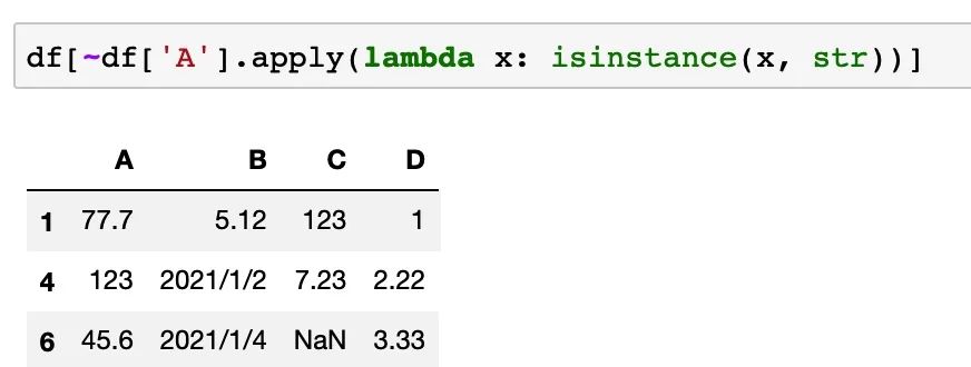 如何利用 <a href='/map/pandas/' style='color:#000;font-size:inherit;'>pandas</a> 根据<a href='/map/shujuleixing/' style='color:#000;font-size:inherit;'>数据类型</a>进行筛选？