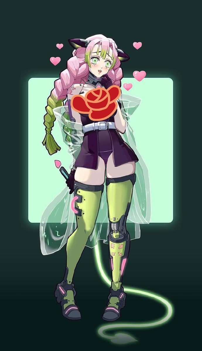 鬼灭之刃透视装与机械风的碰撞祢豆子的小短裙恋柱的小皮鞭