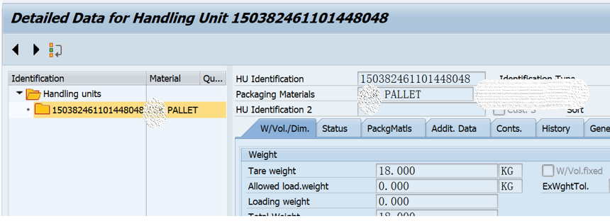 SAP HUM 使用HU02去Unpack一個HU