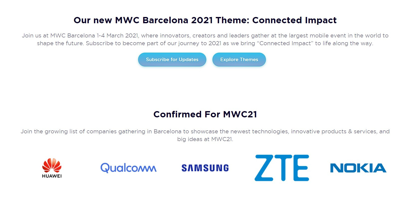 MWC 2021将正常举行：多家厂商已确认参展