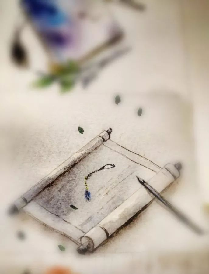 古风美物插画 | 裁为合欢扇，团团似明月