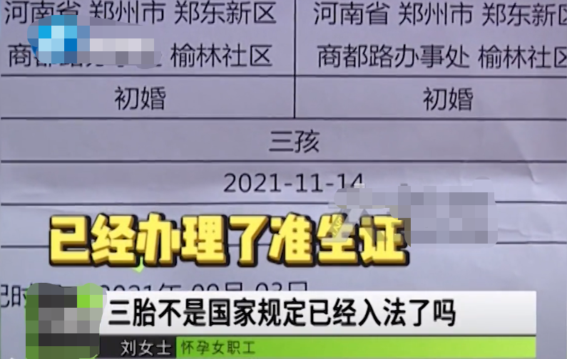 河南一女子怀孕7个半月，因是第三胎疑遭单位强行辞退：想生小孩就回家