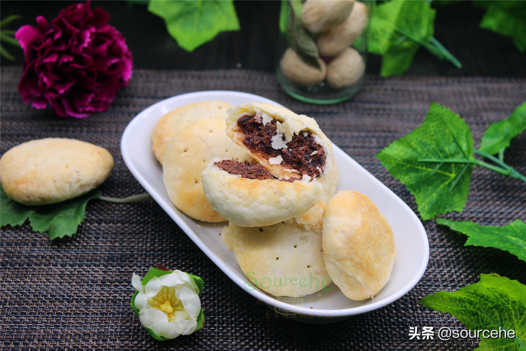 過年了，餅乾別買，教你做紅豆酥餅，酥脆可口，好看又健康