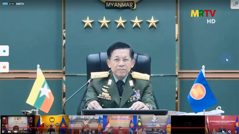 缅甸国防军总司令敏昂莱参加第18届东盟国防力量司令级会议 未对缅甸局势作出说明