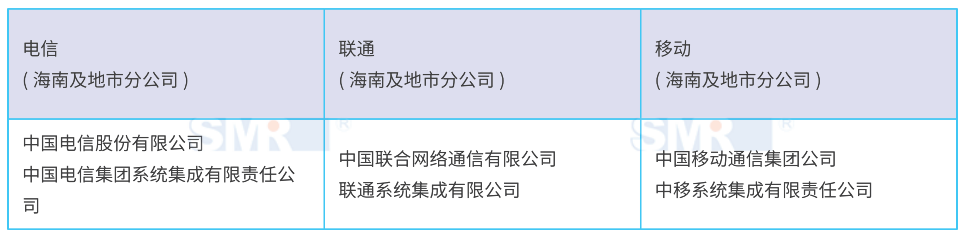 2020年海南地区运营商ICT项目中标情况分析