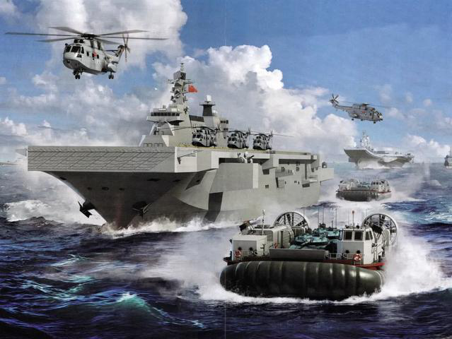 航拍075二号舰下水，疫情期间如何速成？"双舰合璧"威力倍增