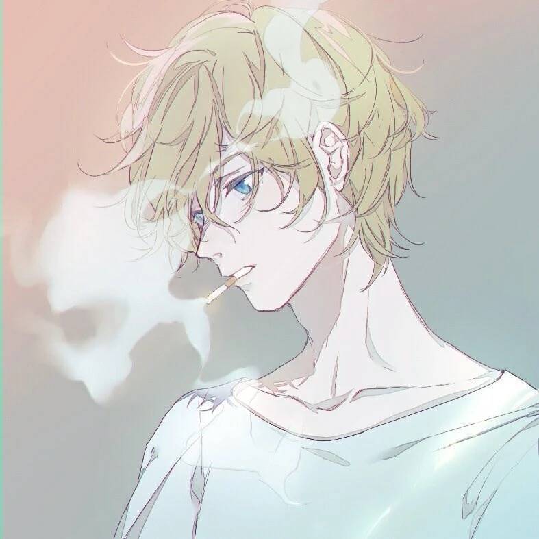 真心觉得男生抽烟的动作，很性感很帅气｜抽烟动漫个性手绘男头