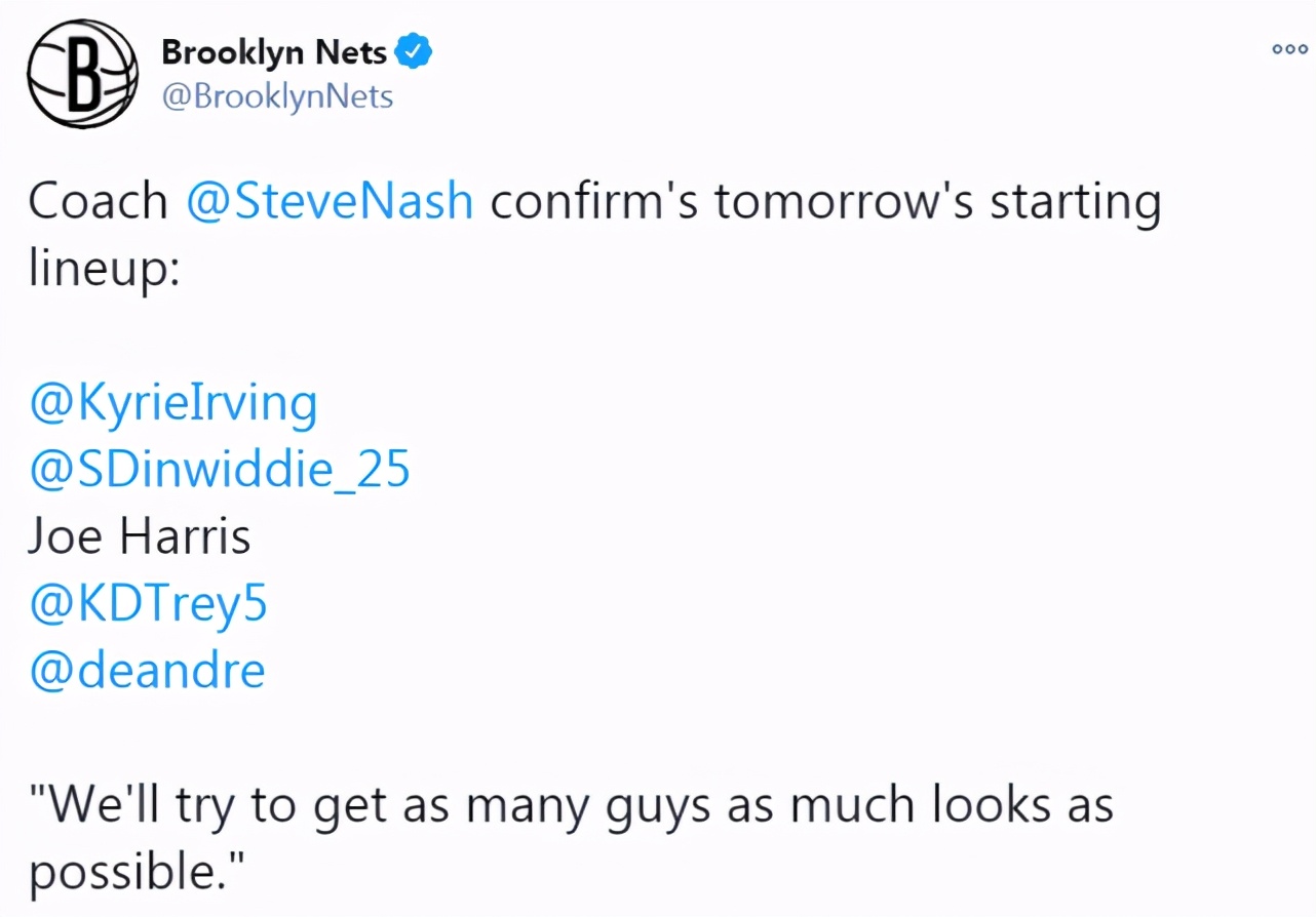 1.1億！籃網先發五虎出爐，杜蘭特首秀無緣戰威少，飄髮哥派最強陣容！-黑特籃球-NBA新聞影音圖片分享社區