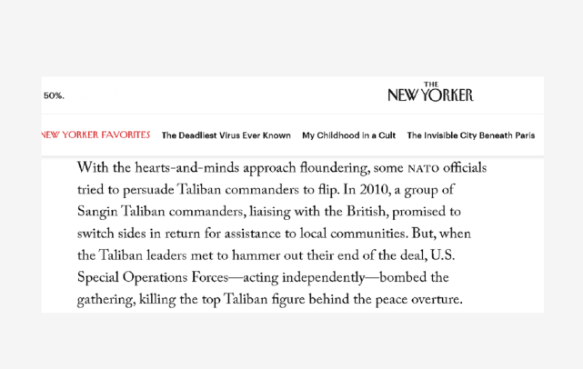 美国这本杂志发的这篇关于阿富汗和塔利班的文章，实在是太绝了