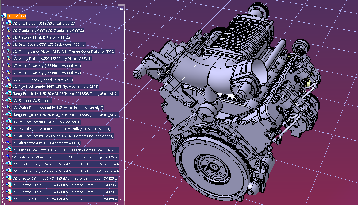 LSxx发动机模型3D图纸 STP格式