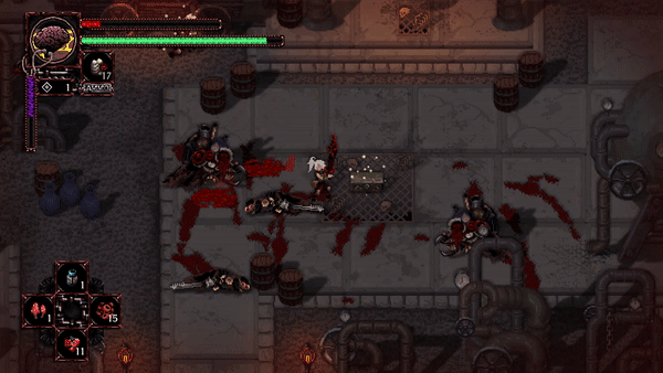 一款像素風格的“魂類”動作游戲