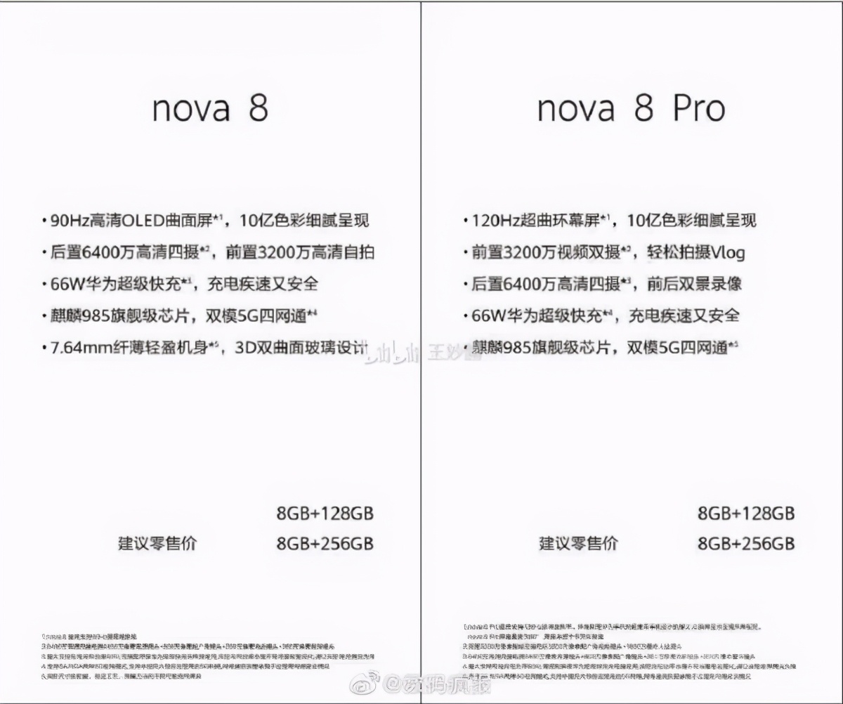 nova8配置参数表图片