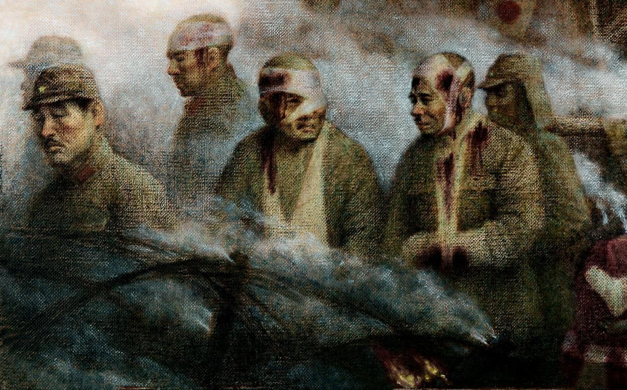 大师于广胜抗战主题油画作品二战收官之战决胜山海关面世