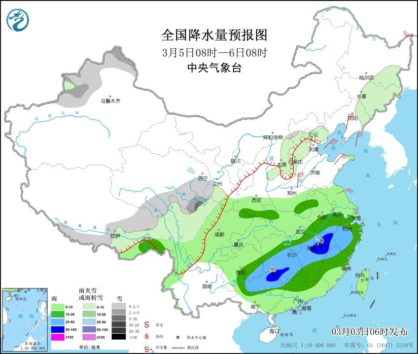 春雨来了，但有点强，南方大范围降雨要下4天，权威预报局部暴雨