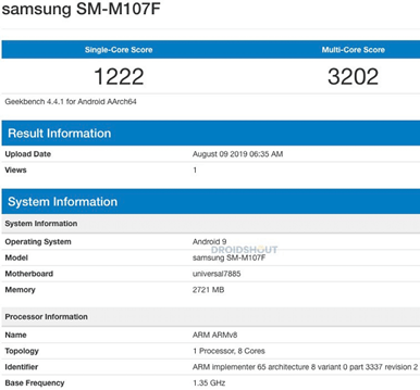 新手入門款略微升級，三星Galaxy M10S配用 Exynos 7885