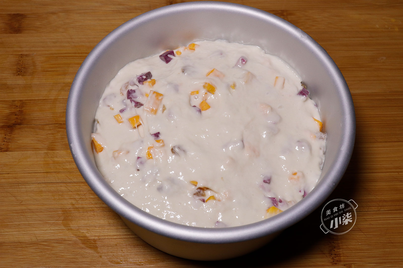 南瓜紫薯發糕做法，攪一攪，出鍋不塌陷不回縮，比油條包子都好吃