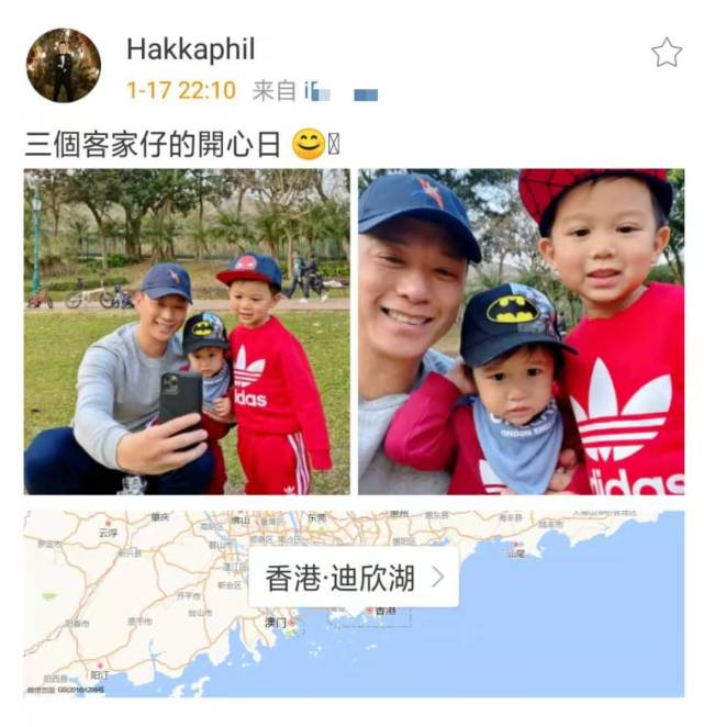 李乘德與兒子玩自拍，奕霆奕霖同框比萌，胡杏兒視角父子仨超有愛