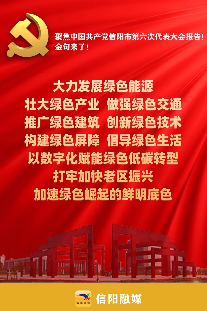 金句来了!聚焦信阳市第六次党代会报告!