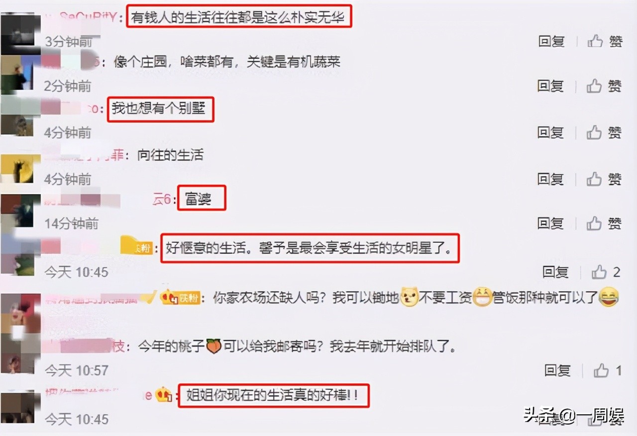 Zhang Xin grants to plant dish inside villa, go to the fields does farm work to exceed ground connection gas, the area arrives greatly can plant peach tree