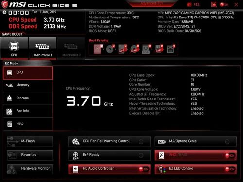 微星MPG Z490 GAMING CARBON WIFI主板评测