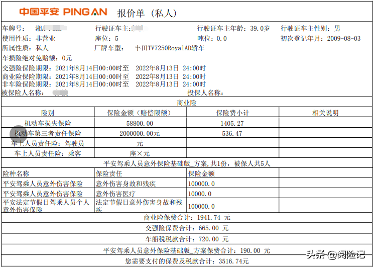 2021年车险怎么买最划算？看平安和其他公司的报价明细就知道了