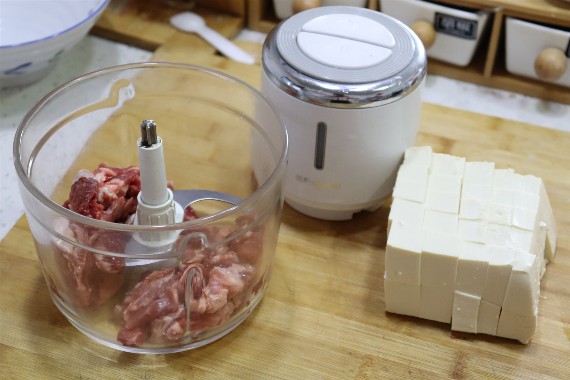 Eating tofu and rice. My family only loves this one. I don’t bother to eat 7 meals a week. The rice has to be steamed in a big pot.