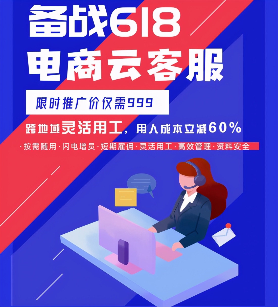 电商客服云助力电商企业跨地域灵活用人，用人成本立减60%