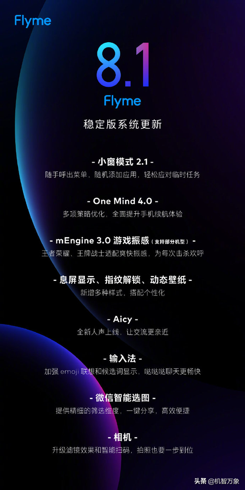 魅族手机宣布消息推送Flyme8.1稳定版 除开四大作用也有大量好用感受