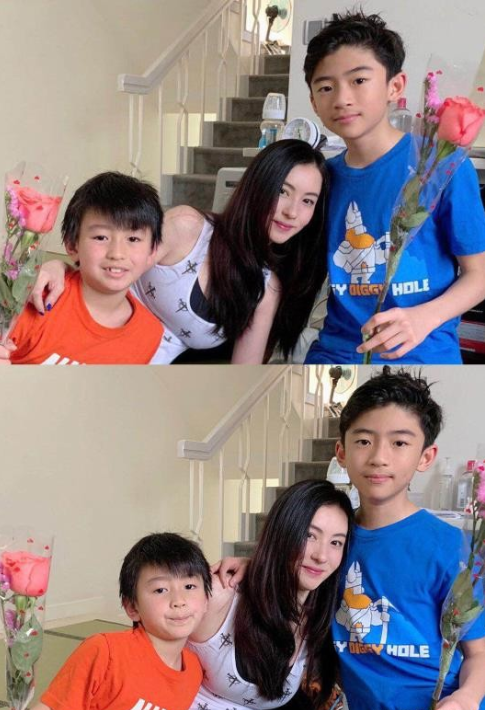 謝霆鋒二兒子逆襲式長大，偏分發(fā)型五官英俊，眉眼間酷似張柏芝了