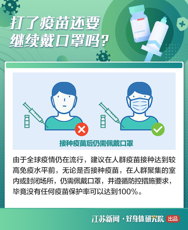 接种新冠疫苗后仍要戴口罩做核酸 江苏疾控专家给你划重点