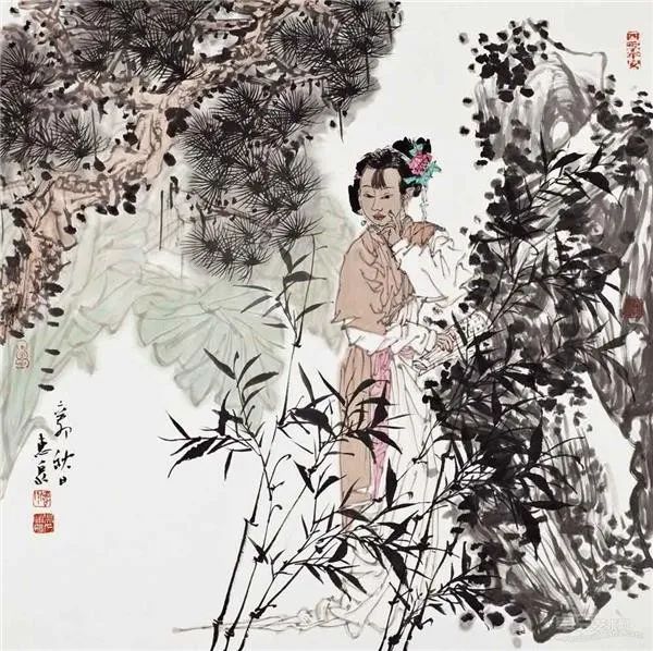 柔美多姿，仪态万方——著名画家徐惠泉以工笔重彩将东方女性的美跃然纸上