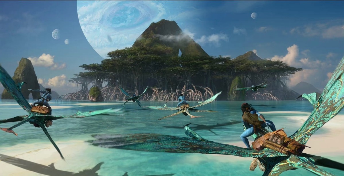 阿凡达2曝光绝美画面外星海洋世界好魔幻还有石山飘在空气里