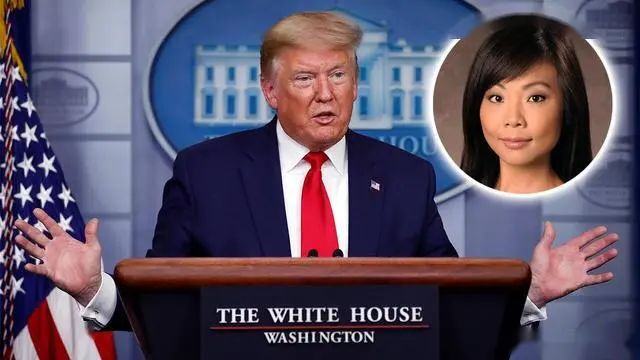 37岁华裔女记者发难，特朗普被激怒！扭头退场，