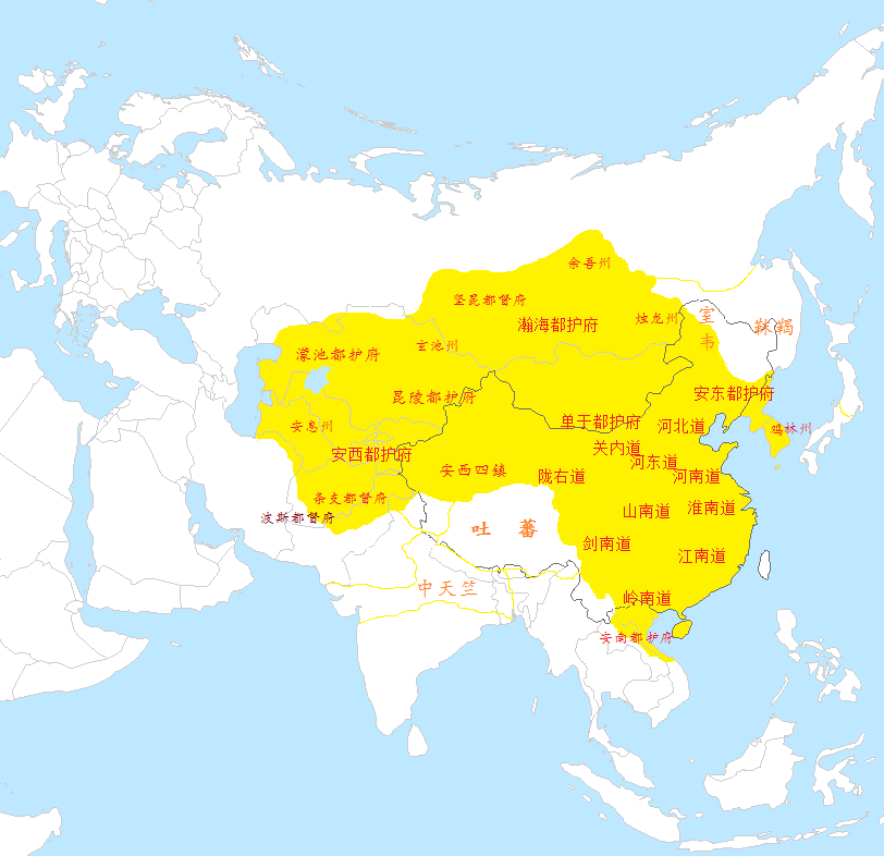 国内国外，不同版本的唐朝疆域图