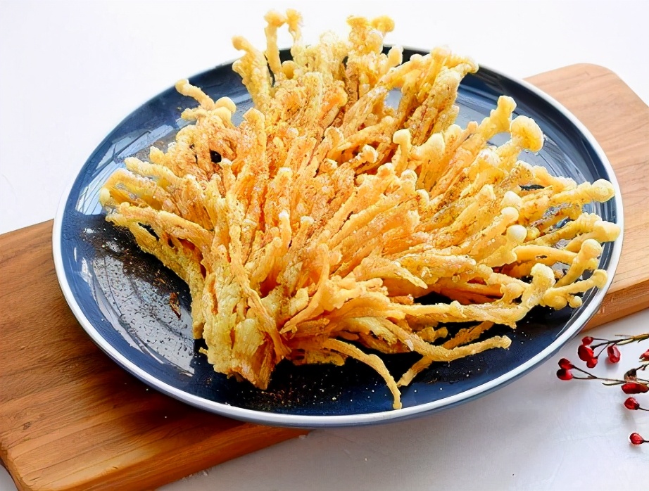 图片[1]-酥炸金针菇的做法步骤图 金针菇又香又酥脆-起舞食谱网