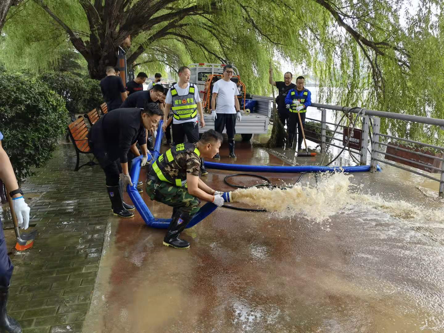 清晨起行动！500余名漯河城管展开清淤