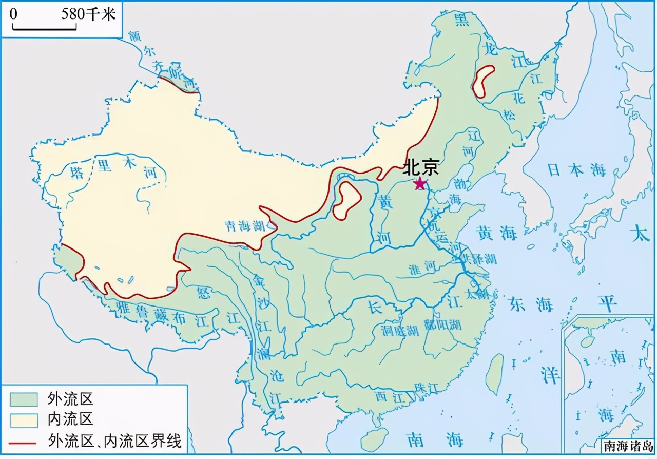 中国流域分布图高清图片
